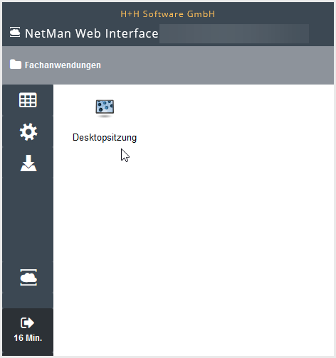NetMan for Schools Web Interface: Links zu Anwendungen werden im Browser dargestellt.