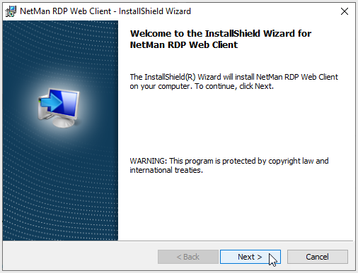 NetMan RDP Web Client Installationsassistent